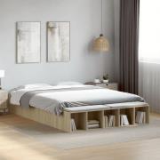 vidaXL Sängram sonoma-ek 150x200 cm konstruerad trä