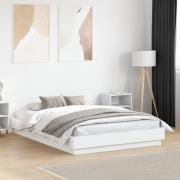 vidaXL Sängram med LEDs vit 120x190 cm
