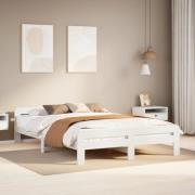vidaXL Sängram utan madrass vit 150x200 cm massiv furu