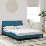 vidaXL Bed Frame without Mattress "Hanko" Blue 140x190 cm Velvet