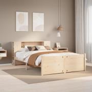 vidaXL Säng med bokhylla utan madrass 160x200cm massiv furu