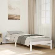 vidaXL Sängram utan madrass extra lång vit 100x210 cm massiv furu