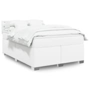 vidaXL Ramsäng med madrass vit 140x200 cm konstläder