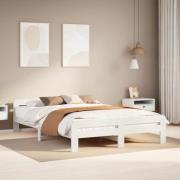vidaXL Sängram utan madrass vit 160x200 cm massiv furu
