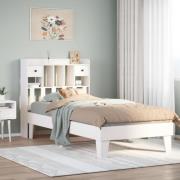 vidaXL Sängram utan madrass vit 100x200 cm massiv furu