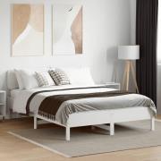 vidaXL Sängram utan madrass vit 150x200 cm massiv furu