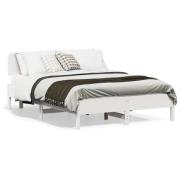 vidaXL Sängram utan madrass vit 140x190 cm massiv furu