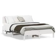 vidaXL Sängram utan madrass vit 135x190 cm massiv furu