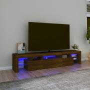 vidaXL Tv-bänk med LED-belysning brun ek 200x36,5x40 cm