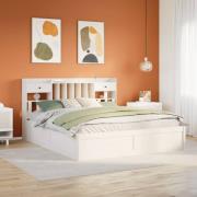 vidaXL Sängram utan madrass vit 180x200 cm massiv furu