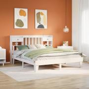 vidaXL Sängram utan madrass vit 200x200 cm massiv furu