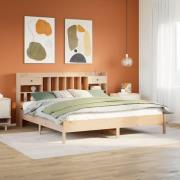 vidaXL Säng med bokhylla utan madrass 180x200cm massiv furu