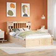 vidaXL Sängram utan madrass 140x190 cm massiv furu