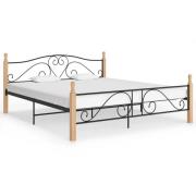 vidaXL Sängram utan madrass svart metall 180x200 cm