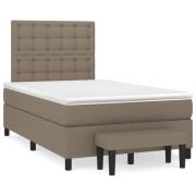 vidaXL Ramsäng med madrass taupe 120x190 cm tyg
