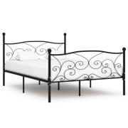 vidaXL Sängram utan madrass med ribbotten svart metall 120x200 cm