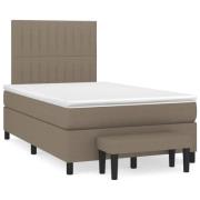 vidaXL Ramsäng med madrass taupe 120x190 cm tyg