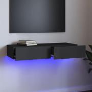 vidaXL Tv-bänk med LED-belysning grå 90x35x15,5 cm