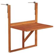vidaXL Hängande balkongbord 64,5x44x80 cm massivt akaciaträ