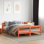 vidaXL Sängram utan madrass vaxbrun 120x200 cm massiv furu