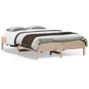 vidaXL Sängram utan madrass 135x190 cm massiv furu