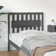 vidaXL Sänggavel grå 105,5x4x100 cm massiv furu