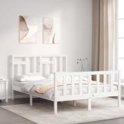 vidaXL Sängram utan madrass vit 140x200 cm massiv furu
