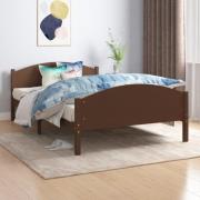 vidaXL Sängram utan madrass mörkbrun massiv furu 120x200 cm