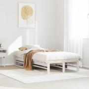 vidaXL Sängram utan madrass vit 90x200 cm massiv furu