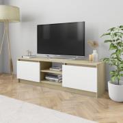 vidaXL TV-bänk vit och sonoma ek 120x30x35,5 cm konstruerat trä