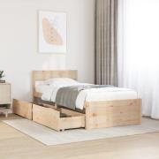 vidaXL Sängram utan madrass 90x200 cm massiv furu