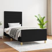 vidaXL Sängram utan madrass svart 90x190cm tyg