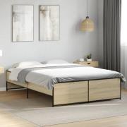 vidaXL Sängram sonoma-ek 120x190 cm konstruerat trä och metall