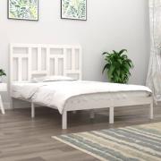 vidaXL Sängram utan madrass vit 140x200 cm massiv furu