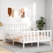 vidaXL Sängram utan madrass vit 120x200 cm massiv furu