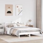 vidaXL Sängram utan madrass vit 160x200 cm massiv furu