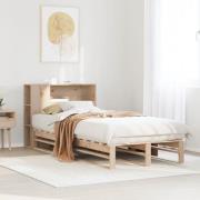 vidaXL Säng med bokhylla utan madrass 75x190 cm massiv trä