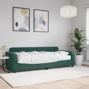 vidaXL Dagbädd med madrass mörkgrön 80x200 cm sammet