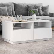 vidaXL Soffbord med LED vit 90x49x40 cm