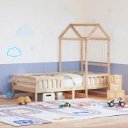 vidaXL Sängram med tak 100x200 cm massiv furu