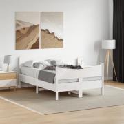 vidaXL Sängram utan madrass vit 120x190 cm massiv furu