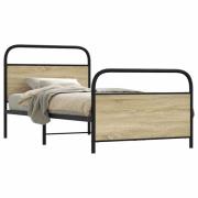 vidaXL Sängram utan madrass sonoma-ek 90x190 cm konstruerad trä