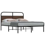 vidaXL Sängram utan madrass brun ek 140x190 cm konstruerad trä