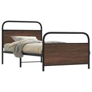 vidaXL Sängram utan madrass brun ek 90x200 cm konstruerad trä