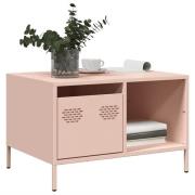 vidaXL Soffbord rosa 68,5x50x43,5 cm kallvalsat stål