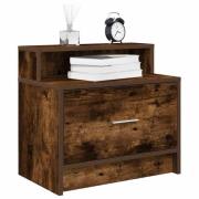 vidaXL Sängbord 2 st med låda rökfärgad ek 51x31x47 cm