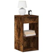 vidaXL Sängbord med låda rökfärgad ek 35x34x66,5 cm