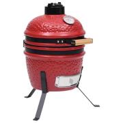 Kamado Rökgrill 2-i-1 keramik 56 cm röd