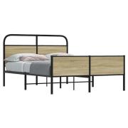 vidaXL Sängram utan madrass sonoma-ek 140x190 cm konstruerad trä