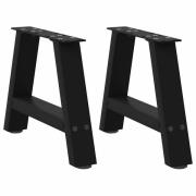 vidaXL Soffbordsben A-formade 2 st svarta 30x(30-31) cm stål